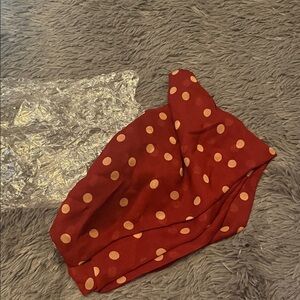 Burgundy and Tan Polka Dot Scarf New!
